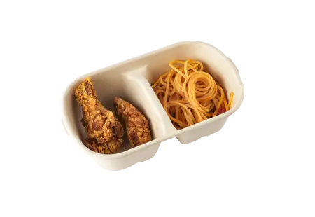 Two Food Packaging Containers With Identical Compartments