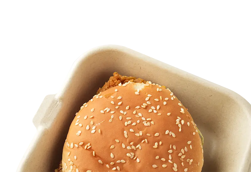 600ml Bagasse Pulp Clamshell Hamburger Box