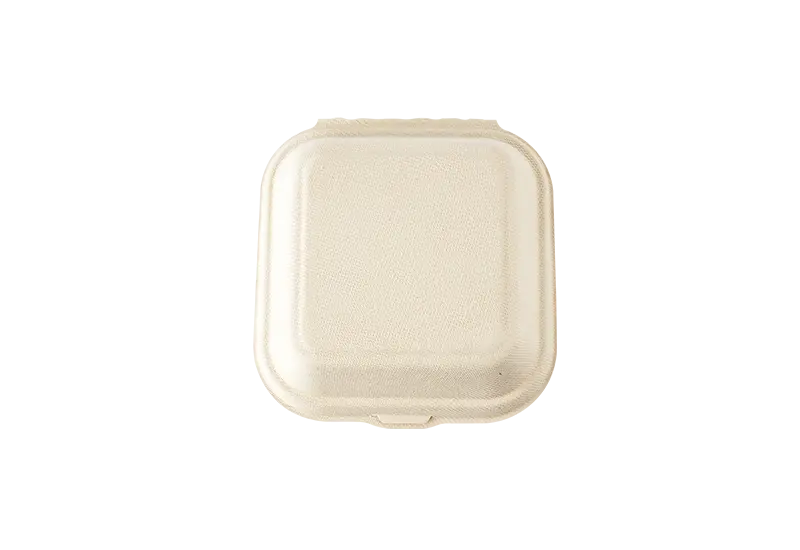 800ml Bagasse Pulp Clamshell Hamburger Box