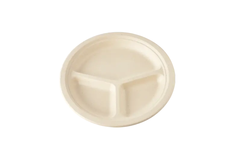 Multi-Compartment 10-inch Sugarcane Pulp Plate