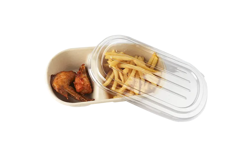 Two Compartments Of Food Containers With Different Capacities