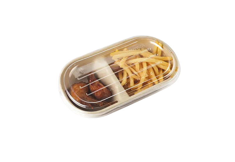 Two Compartments Of Food Containers With Different Capacities