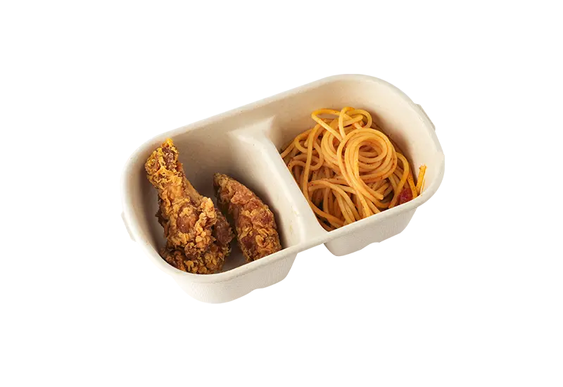 Two Food Packaging Containers With Identical Compartments