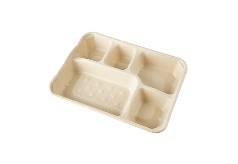 5 Compartments Of Sugarcane Pulp Food Packaging