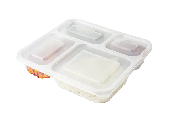 4 Compartment White Plastic PP Box