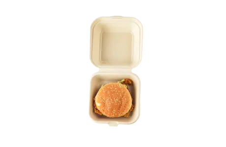 400ml Bagasse Pulp Clamshell Hamburger Box