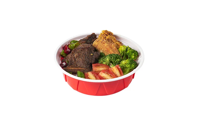 600ml Red And White Lunch Bowl