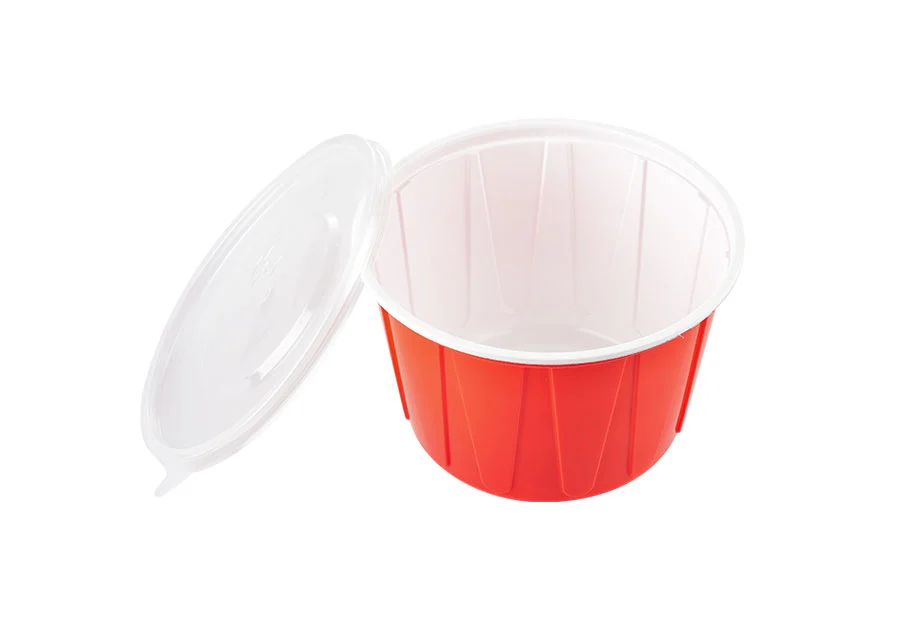 1000ml Red And White Lunch Bowl