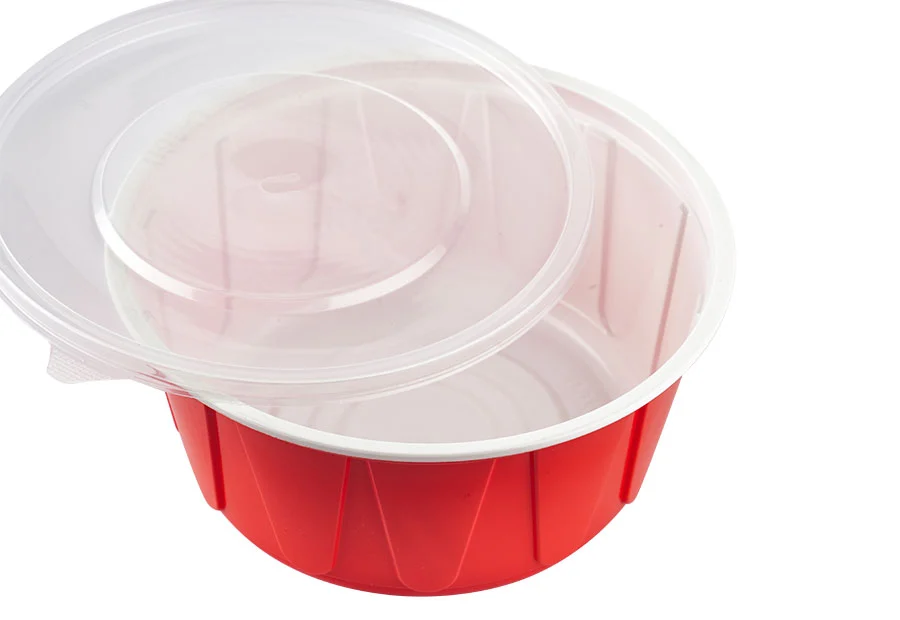 1100ml Red And White Lunch Bowl