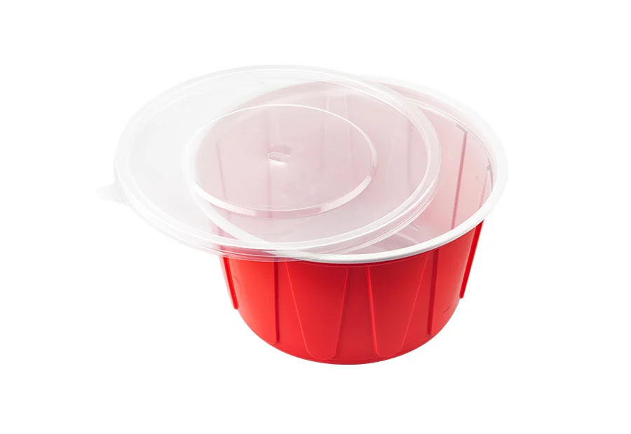 1500ml Red And White Lunch Bowl