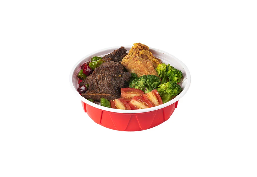 600ml Red And White Lunch Bowl