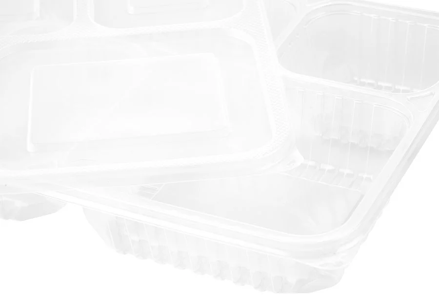 4 Compartment White Lunch Box