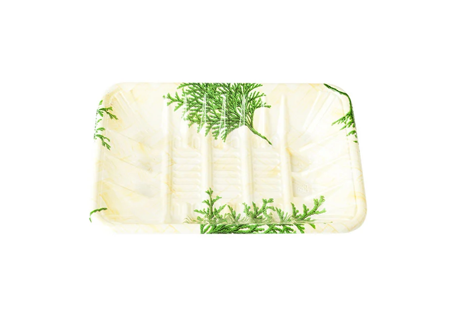 Rectangle Plastic Tray With Wood Grain