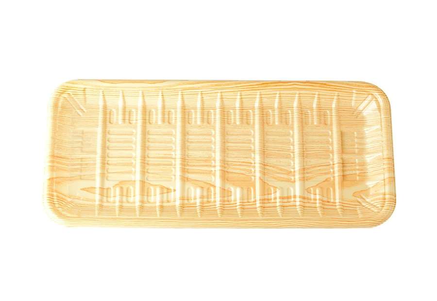 Wood Grain PP Tray For Meal