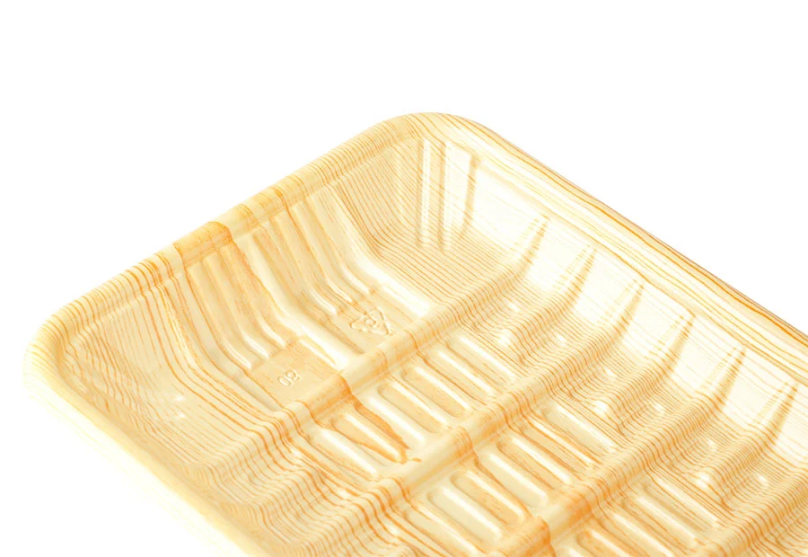 Wood Grain PP Tray For Meal