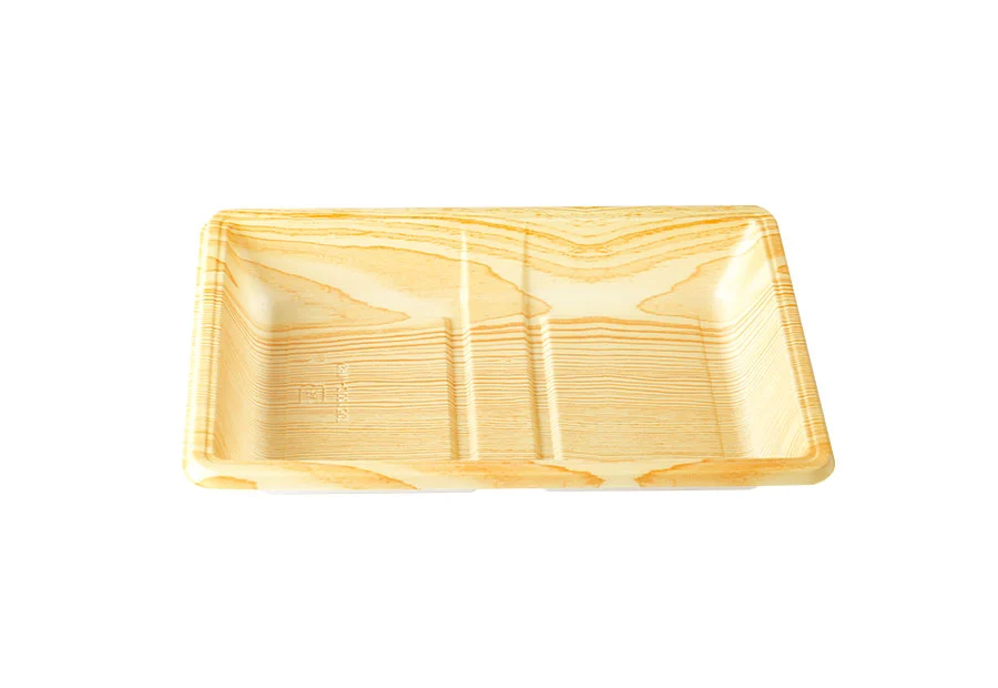 Disposable PET Tray With Wood Grain