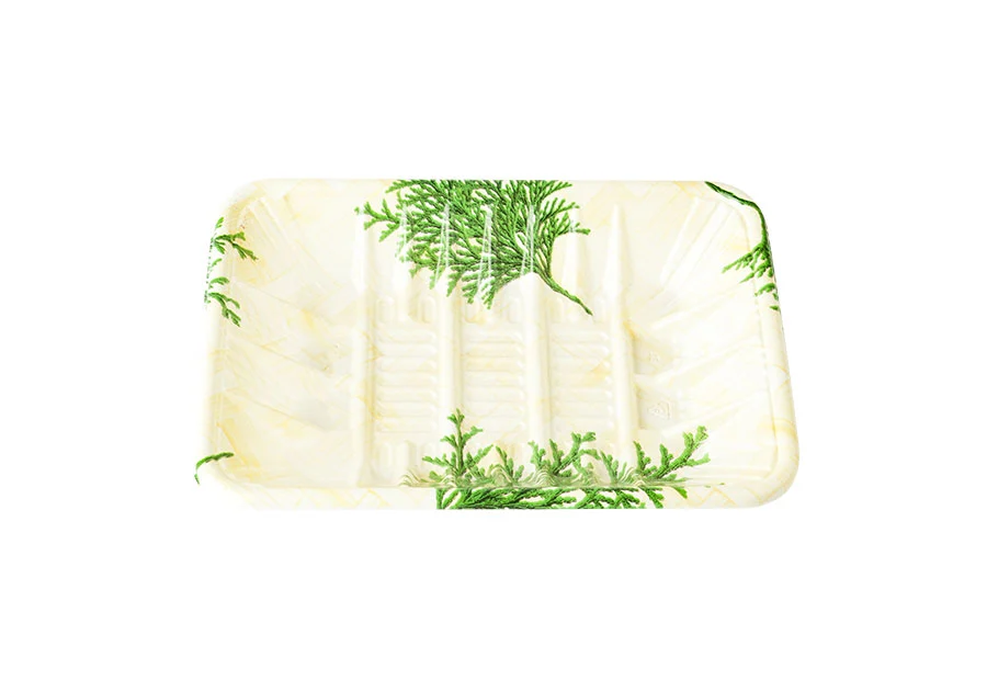 Rectangle Plastic Tray With Wood Grain