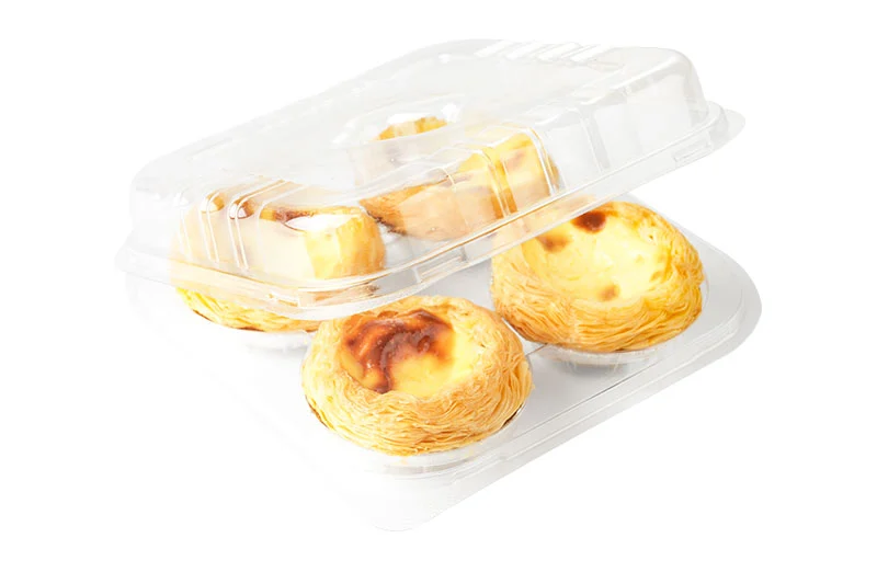 4 Compartments Egg Tart Transparent Plastic Box