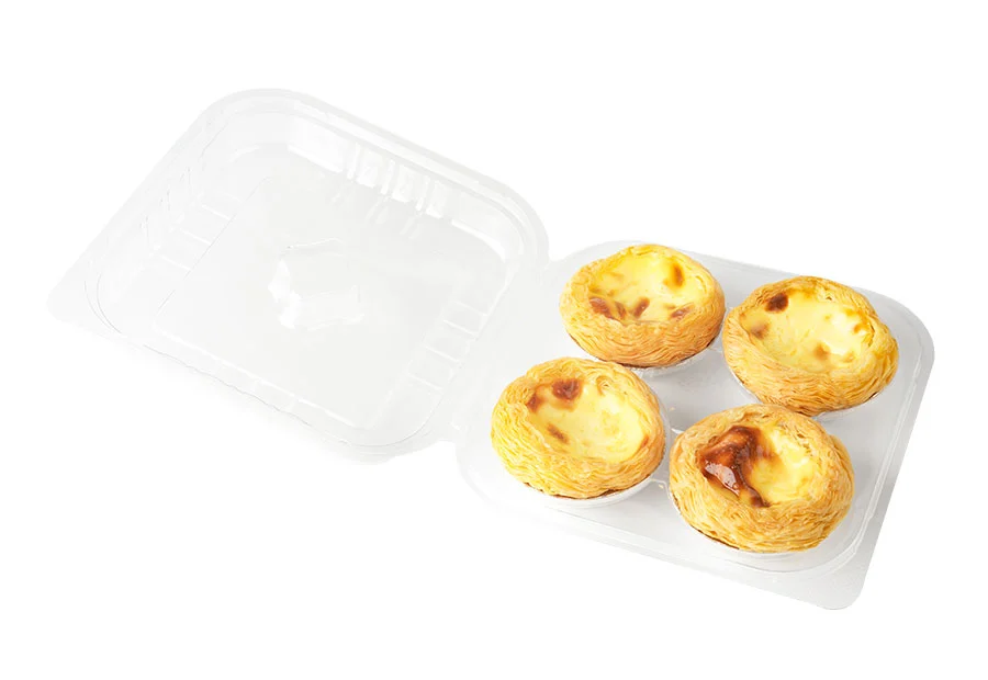 4 Compartments Egg Tart Transparent Plastic Box