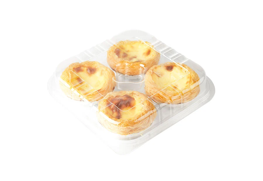 4 Compartments Egg Tart Transparent Plastic Box